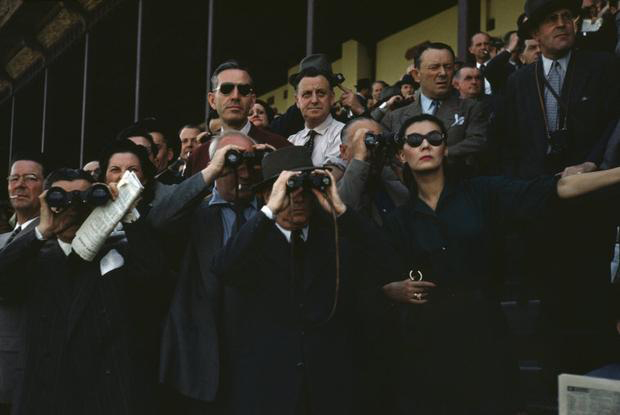 FRANCE. Paris. ca. 1952. Spectators at Longchamp Racecourse.